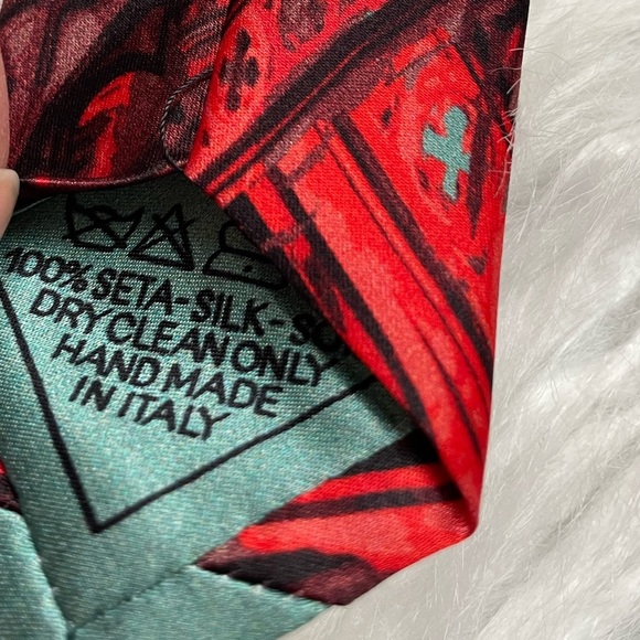 Italo Ferretti | Red and Blue 100% Seta-Silk Tie and Pocket Square - Italy - Picture 6 of 16